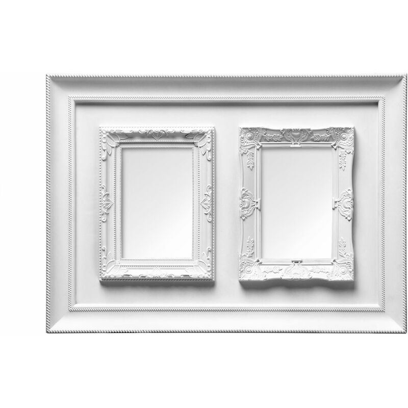 Premier Housewares White Photo Frame / Frames For Two Photos Plastic Finish Picture Frames For Wall Contemporary Rectangular Photo Frames For Bedroom