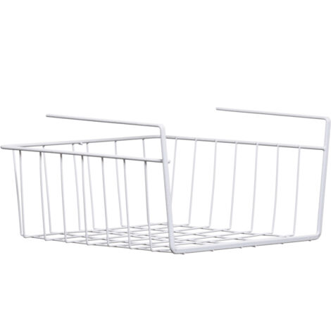 Premier Housewares White Storage Basket Small Under Shelf