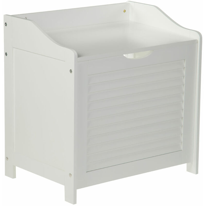 Premier Housewares White Wood Laundry Storage Cabinet