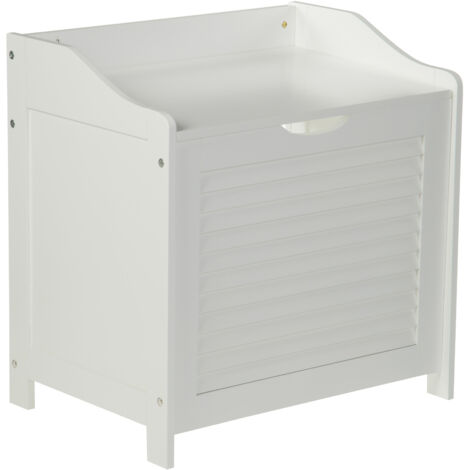 Premier Housewares White Wood Laundry Storage Cabinet