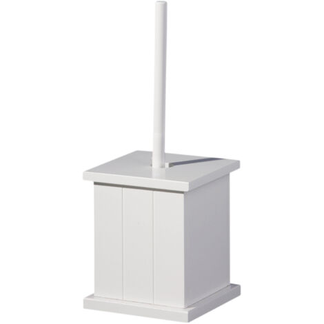Premier Housewares White Wooden Toilet Brush Holder