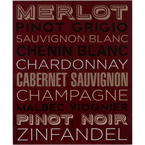 Premier Housewares Wine List Wall Plaque