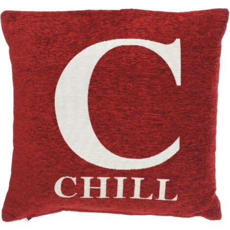 Premier Housewares Words 'Chill' Red Cushion