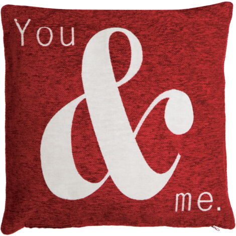 Premier Housewares Words 'You & Me' Red Cushion