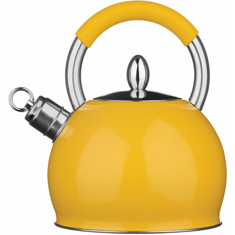 Premier Housewares - Yellow Whistling Kettle - 2.4 Ltr