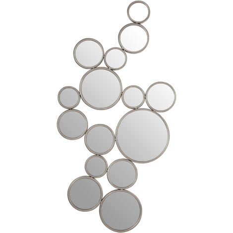 Premier Housewares Zariah Large Silver Multi Circle Wall Mirror