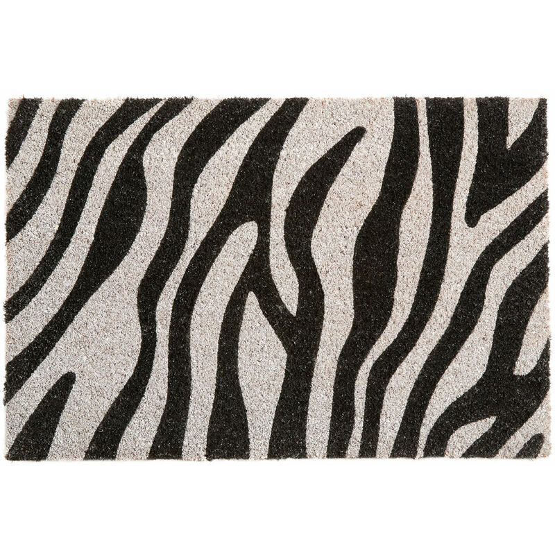 Zebra Design Black And White Door Mat Non Slip Floor Mat Indoor And Outdoor Welcome Mat With Robust Coir For Door Entrances House Entryway Kitchen