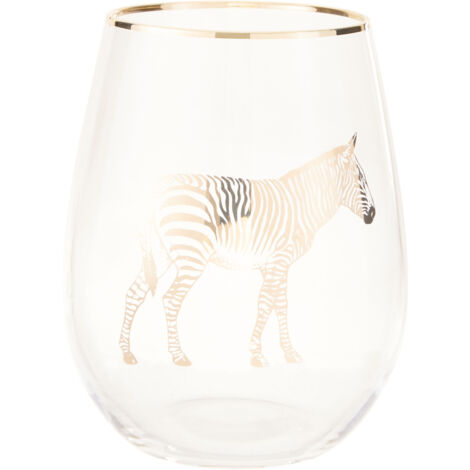 Premier Housewares Zebra Stemless Wine Glass