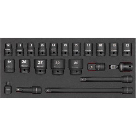 Premier Impact Socket Set with Tool Tray 1/2inSq Drive 22 Piece