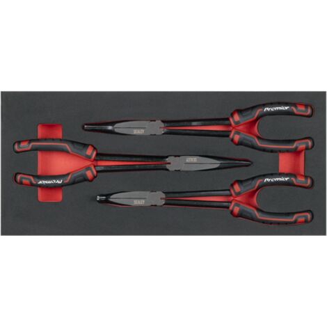 Premier Long Needle Nose Pliers Set with Tool Tray 3 Piece