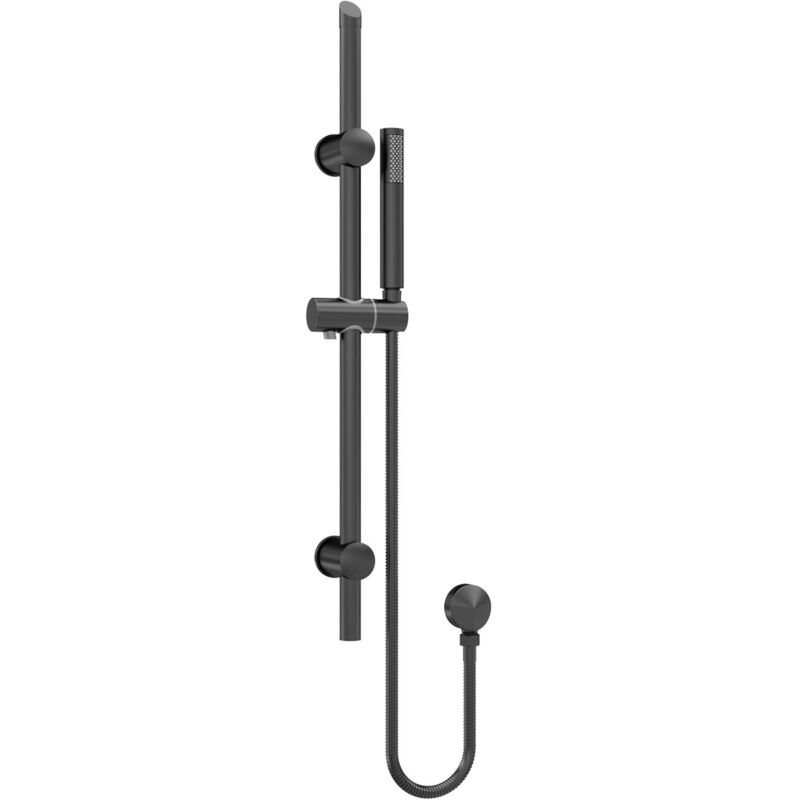 Nuie - Arvan Round Slider Rail Shower Kit with Outlet Elbow - Matt Black