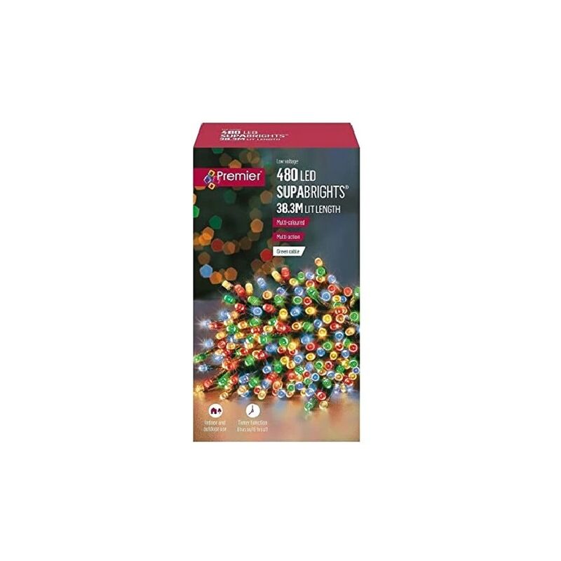 Supabrights Christmas Tree Fairy Lights - 480 Led - Multi Coloured - Premier