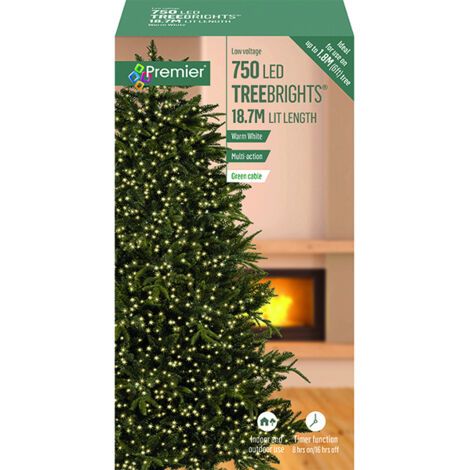 Premier Multi Action TreeBrights - Cluster Tree Lights - 750 LED - Warm White