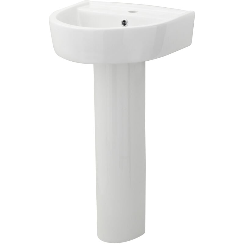Provost Basin and Full Pedestal 420mm Wide - 1 Tap Hole - Nuie