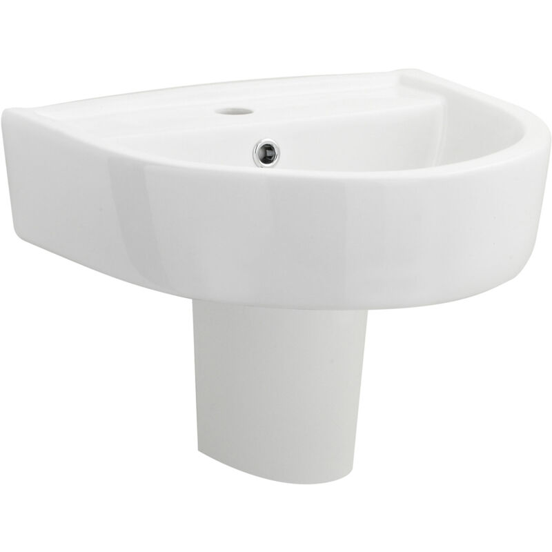 Provost Basin and Semi Pedestal 420mm Wide - 1 Tap Hole - Nuie