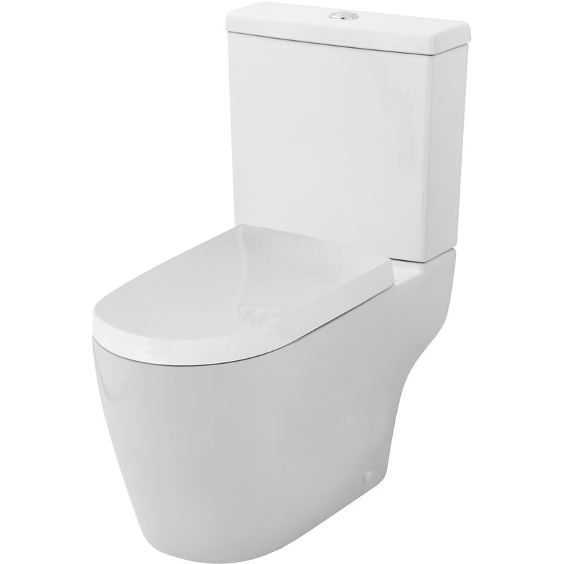 Provost Close Coupled Toilet WC Push Button Cistern 670mm Projection - Excluding Seat - Nuie