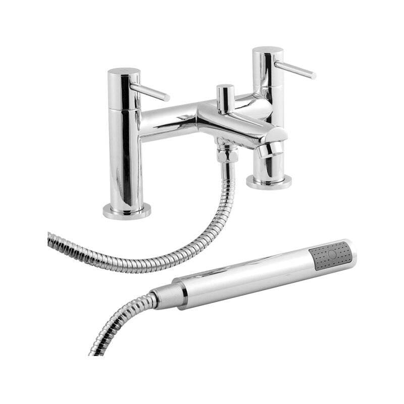 Series 2 Bath Shower Mixer Tap Pillar Mounted - Chrome - Nuie
