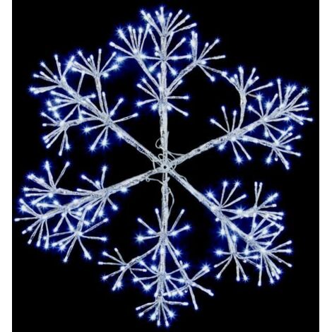 Premier Silver Starburst Snowflake with 300 White LEDs Christmas Light - 60cm
