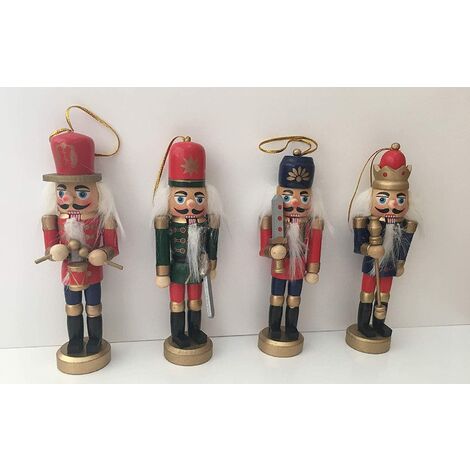 Premier Wooden Christmas 4 Piece Nutcracker Set - 12.5cm