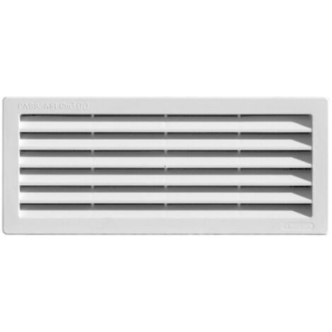 Premie're grille encastrable avec moustiquaire L 254 X H 108 mm et trou 230 x 84 mm en ABS blanc pour la ventilation en environnements inte'rieurs et exte'rieurs