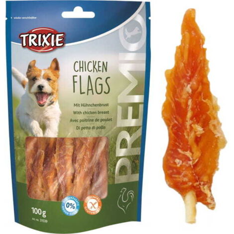 Premio chicken flags per cani - offerta multipack confezioni risparmio: 100gr. Offerta Set 6 Pezzi
