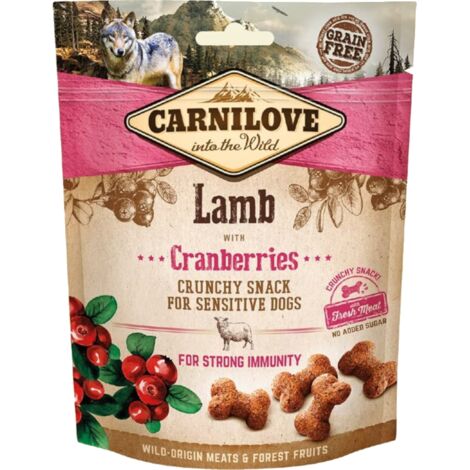 Premio para perros Carnilove de cordero crujiente con arándanos 200 g