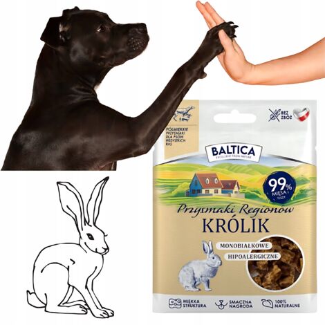 Premios para perros Baltica TRAINING Snacks Semi-Soft CONEJO Sin Granos 30g
