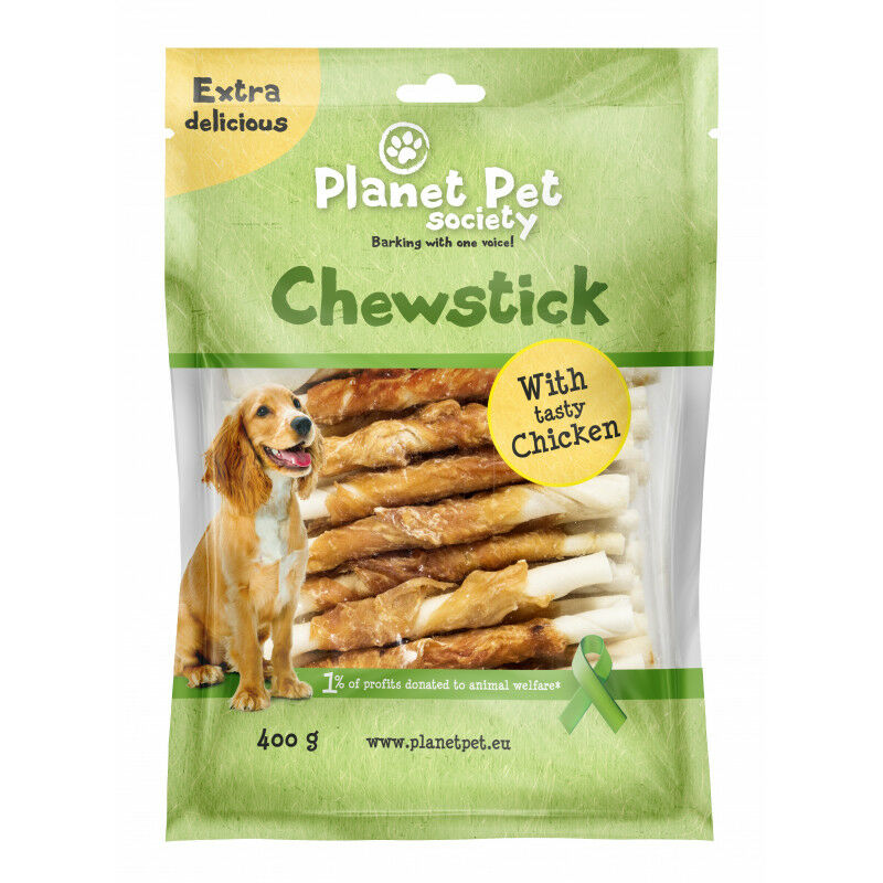 

Premios y chuches para perros, planet pet chewbone stick pollo 400gr 13cm