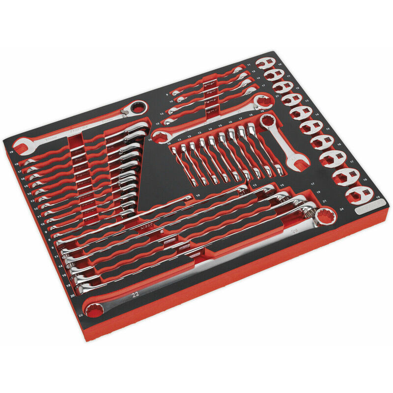 Premium 44pc Specialised Spanner Set with 530 x 397mm Tool Tray - Combination
