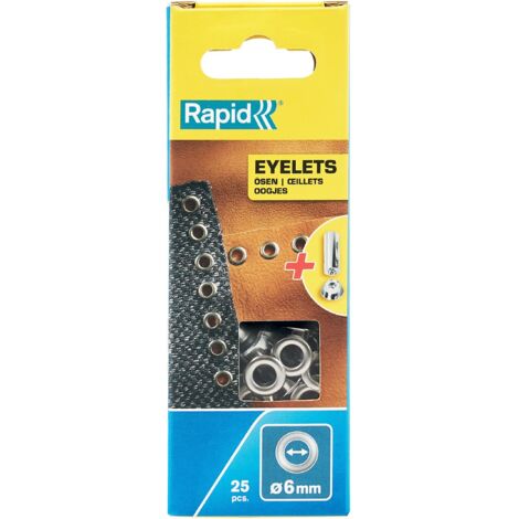 Premium 6mm Leather and Shoe Eyelets with Steel Rapid-Break Tool, Pack of 25 Pieces