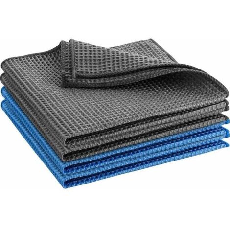 Premium Carbon-Mikrofaser-Glastücher für die professionelle Fenster-/Spiegelreinigung – Poliertuch mit unglaublich blauer und grauer Faserkombination 4040 cm, Versaill