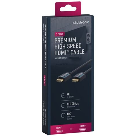 Premium Cavo HDMI™ ad altissima velocità, 4K/60Hz. Lunghezza del Cavo 1.5 m