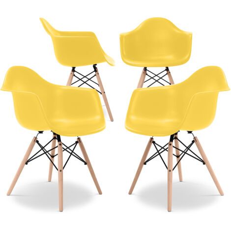 Premium Chaise Dawick - Matt - Pack de 4 Jaune