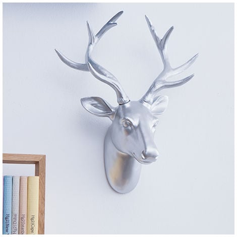 Premium Deer Head Wall Art Decorations Home Or Gifts Idea Silver Wa1003