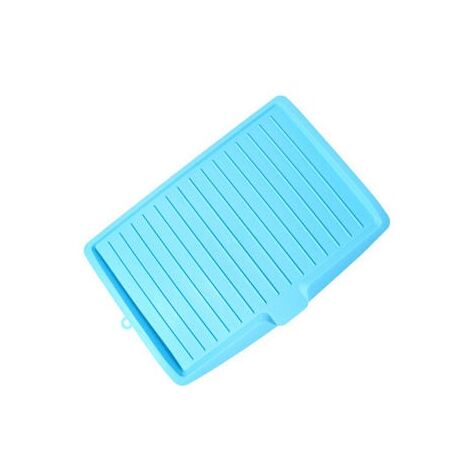 Premium Dish Drainer, Plastic Dish Drainer, Draining Mat, Side Drainer for Sink, Slanted Drip Tray for Pots, Blue, YMYNY