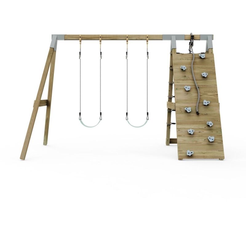 Rebo Premium Double Swing with Up and Over Wall - Flex and Boat Navy Blue