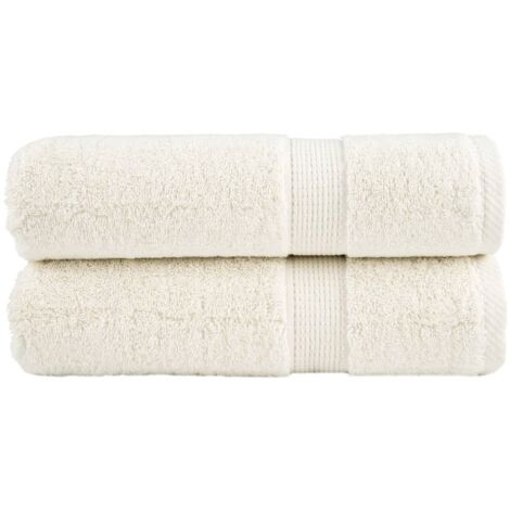 Premium-Duschtücher SOLUND 2 Stk. Cremeweiß 70x140 cm 600 g/m²