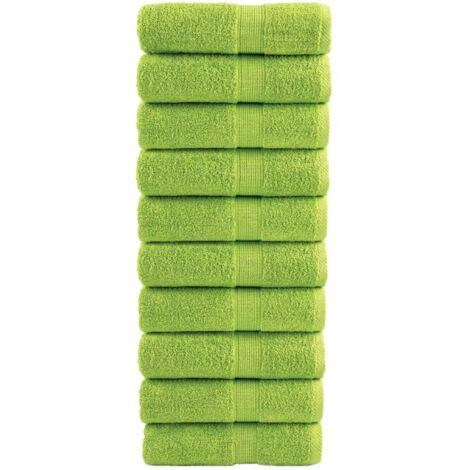 Premium-Gästetücher SOLUND 10 Stk. Apfelgrün 30x50 cm 600 g/m²