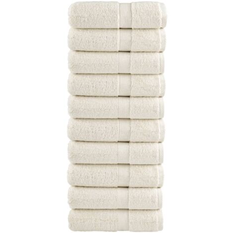 Premium-Gästetücher SOLUND 10 Stk. Cremeweiß 30x50 cm 600 g/m²