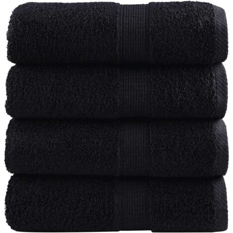 Premium-Gästetücher SOLUND 4 Stk. Schwarz 30x50 cm 600 g/m²