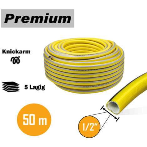Premium Gartenschlauch Wasserschlauch 1/2 Zoll 50 m knickfrei verdrehsicher