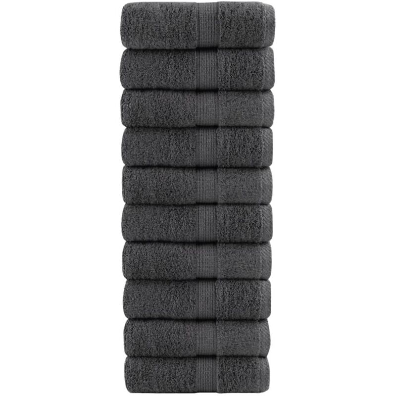 Premium Wash Towels Solund 10pcs Anthracite 30x30cm 600gsm Vidaxl