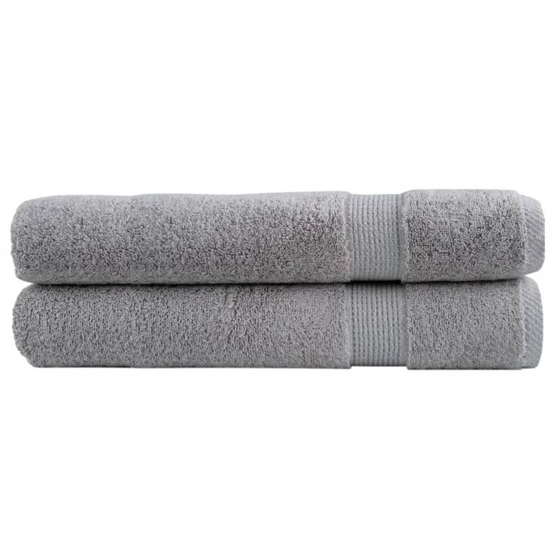 Premium Towels Solund 2pcs Grey 100x200cm 600gsm Vidaxl