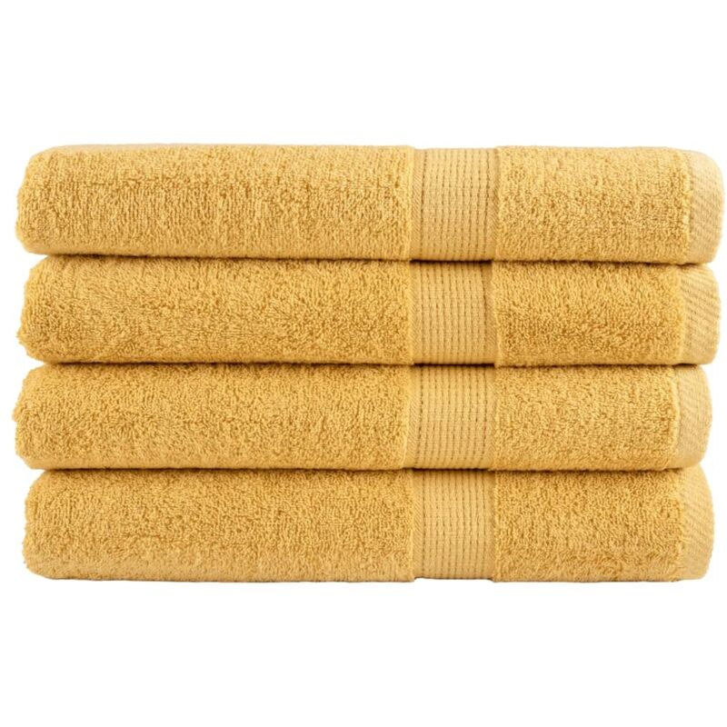 Premium Towels Solund 4pcs Gold 100x200cm 600gsm Vidaxl