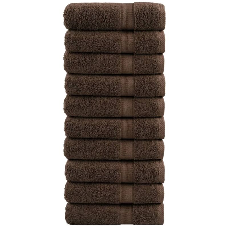 Premium Bath Towels Solund 10pcs Brown 100x150cm 600gsm Vidaxl