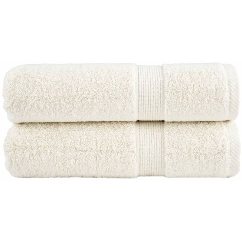 Premium Hand Towels Solund 2 Pcs Cream 50x100 Cm 600 Gsm Vidaxl