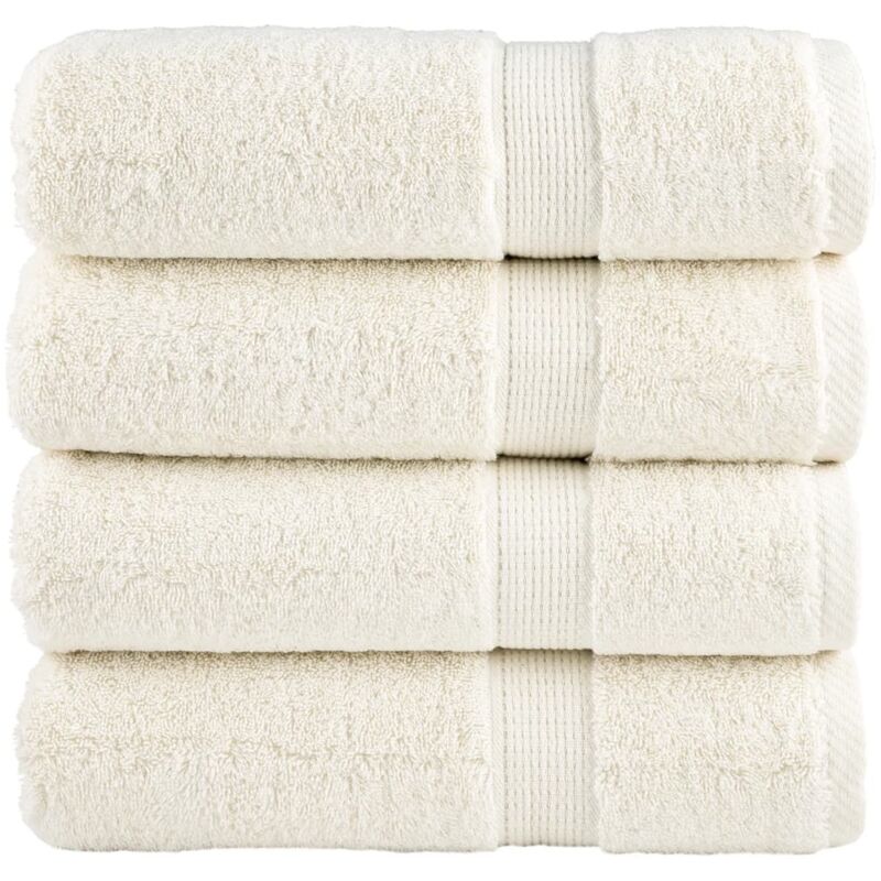 Premium Shower Towels Solund 4 Pcs Cream 70x140 Cm 600 Gsm Vidaxl