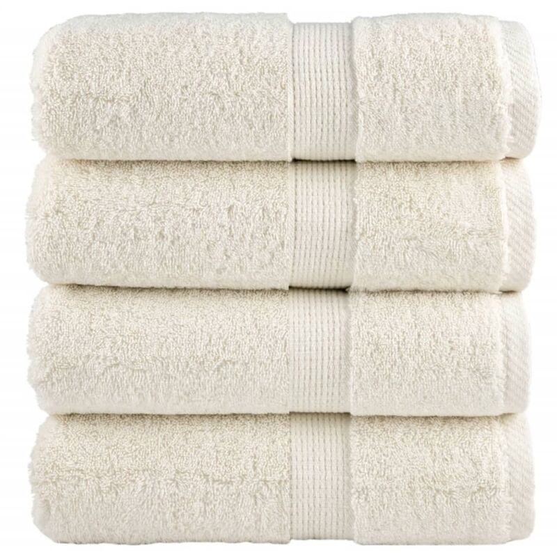 Premium Guest Towels Solund 4 Pcs Cream 30x50 Cm 600 Gsm Vidaxl