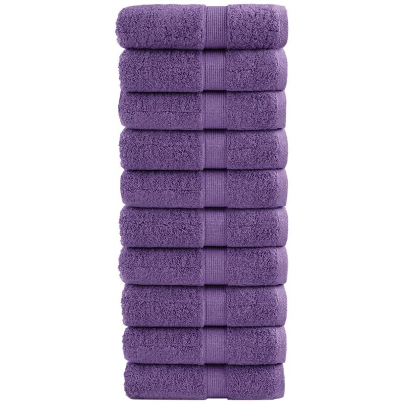 Premium Wash Towels Solund 10 Pcs Purple 30x30 Cm 600 Gsm Vidaxl