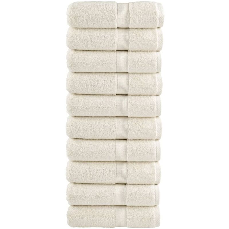 Premium Wash Towels Solund 10 Pcs Cream 30x30 Cm 600 Gsm Vidaxl